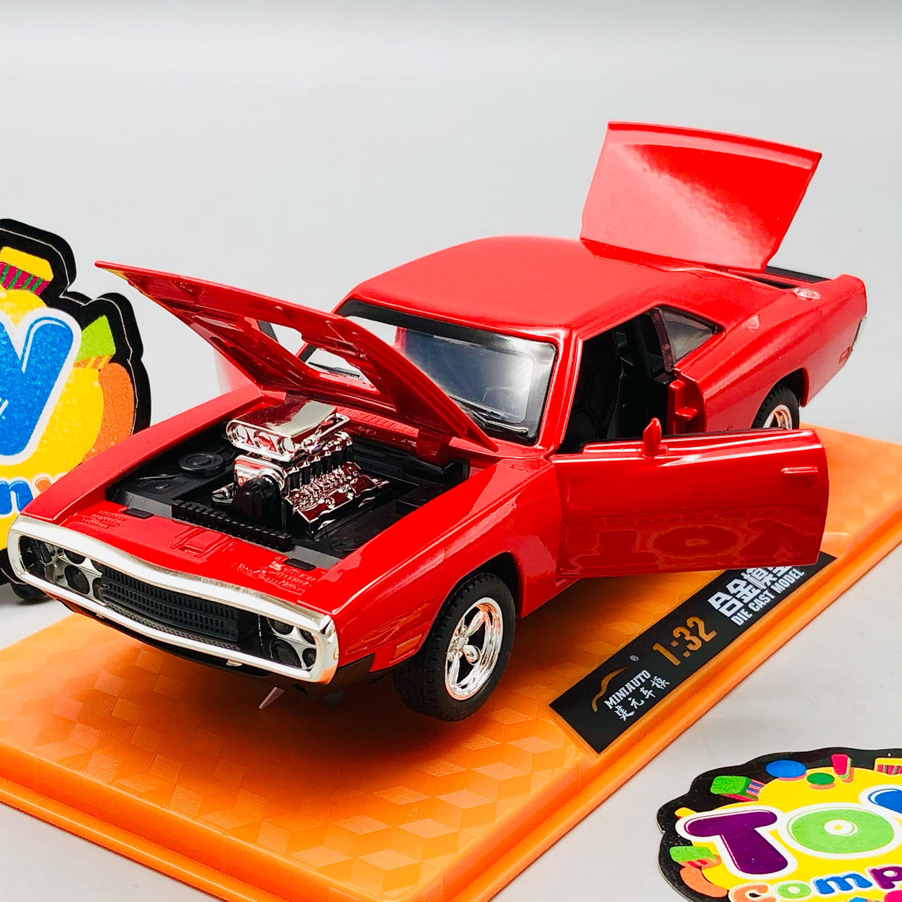 1:32 Diecast Dodge Charger With Acrylic Display Box - Red