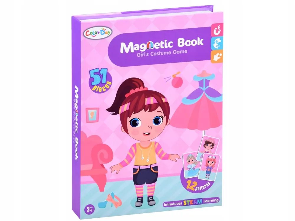 51Pcs Girl's Costume Game Magnetic Puzzle Book