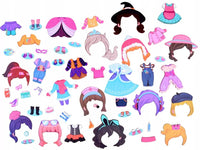 51Pcs Girl's Costume Game Magnetic Puzzle Book