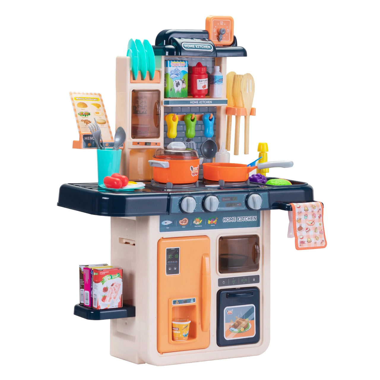42Pcs Pretend Play Modern Steam Kitchen Set
