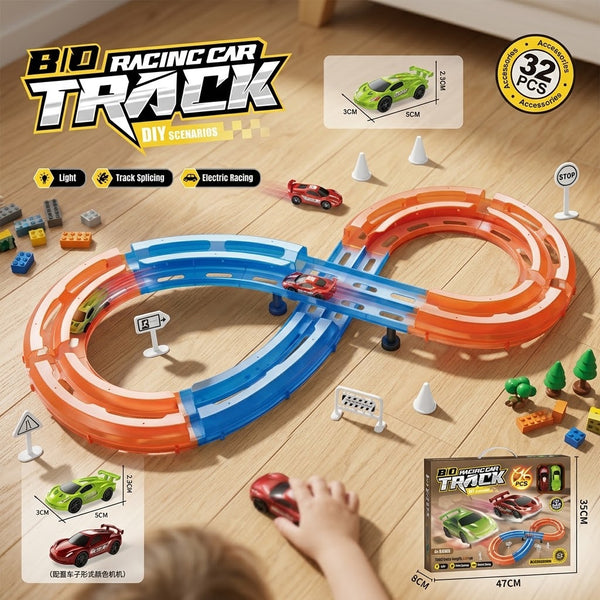 32Pcs DIY Electric Car Racing Splicing Track Set