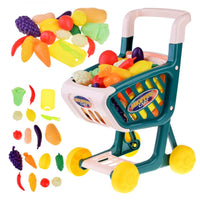 32Pcs Kids Pretend Super Market Shopping Cart