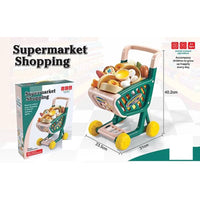 32Pcs Kids Pretend Super Market Shopping Cart