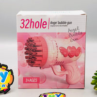 32 Holes Kids Angel Colorful Bubble Gun