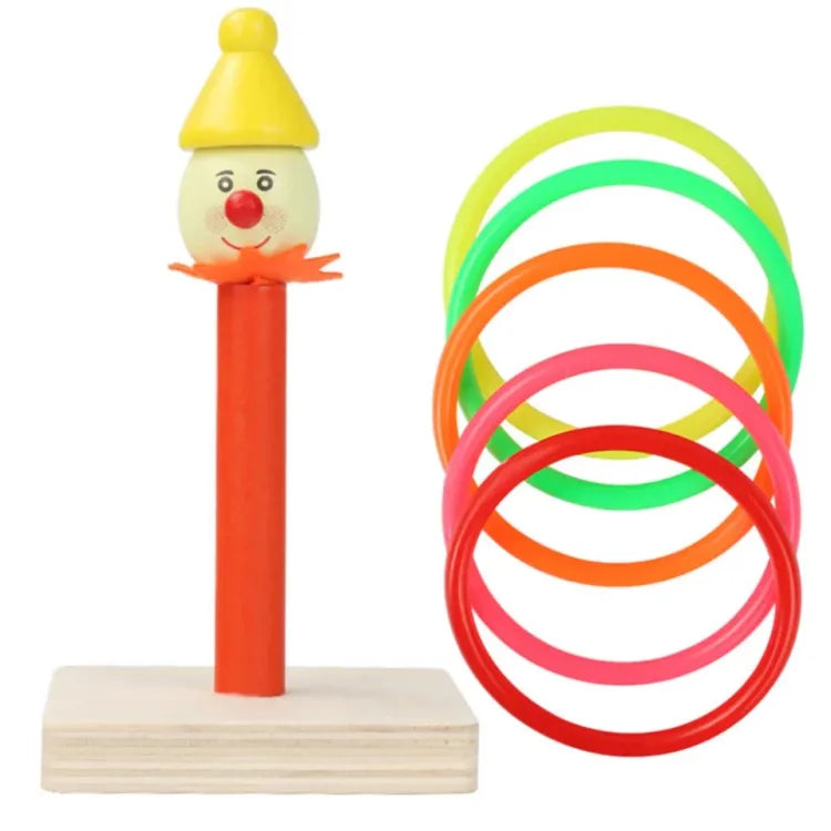 Wooden Clown Ferrule - Throwing Rings Game