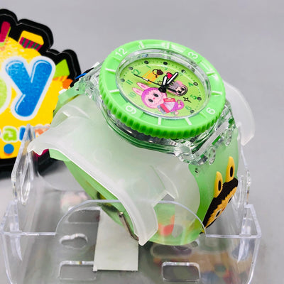 Labubu Themed Lighting Watch With Acrylic Box - Green