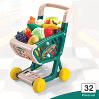 32Pcs Kids Pretend Grocery Cart Playset