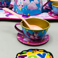 Kids 18Pcs Unicorn Themed Metal Tea Set