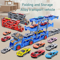 Foldable Car Launcher Transporter With 8Pcs Alloy Cars