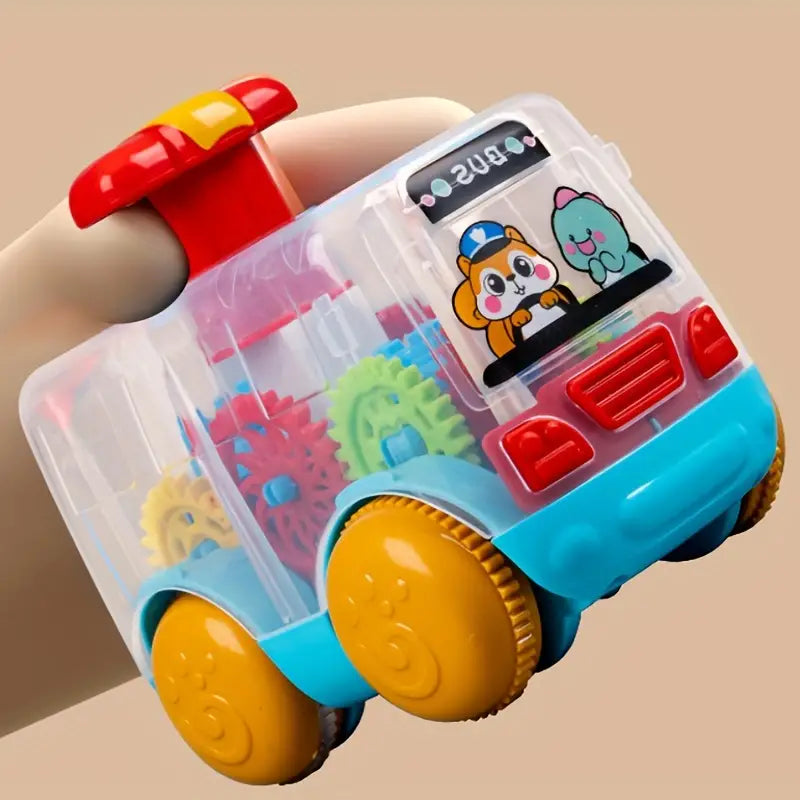 ABS Transparent Body Push & Go Gear Bus