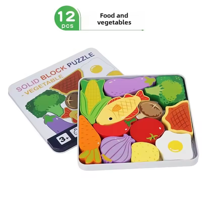Toddlers Premium Vegetable Themed Solid Puzzle