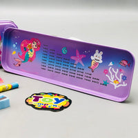 6Pcs Mini Mermaid Themed Tin Geometry Box