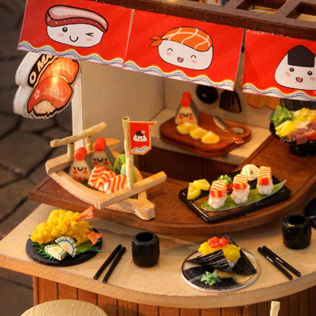 DIY Miniature Revolving Food House With LED Lights