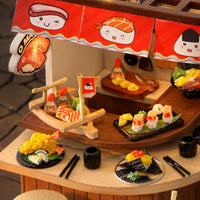 DIY Miniature Revolving Food House With LED Lights