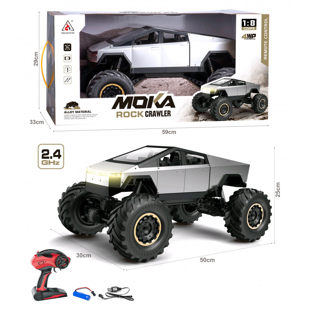 1:8 RC Alloy Tesla Pickup Rock Crawler Truck