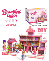 350Pcs DIY Beautiful Cabin Luxury Doll House