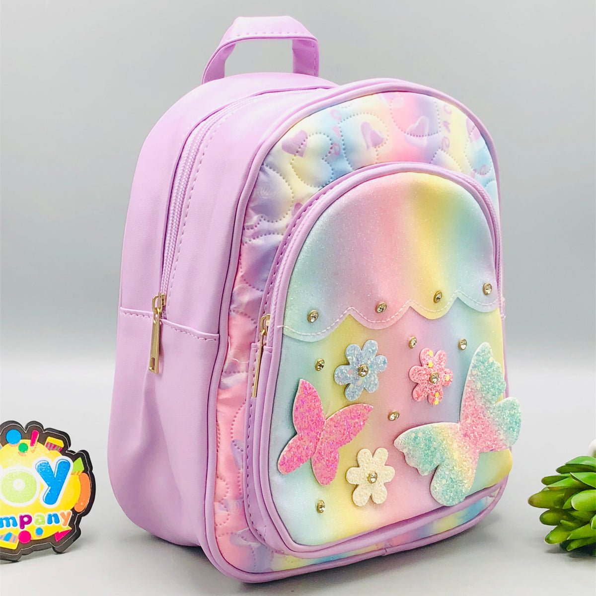 9* Inches Girls Fancy Butterfly Backpack - Purple