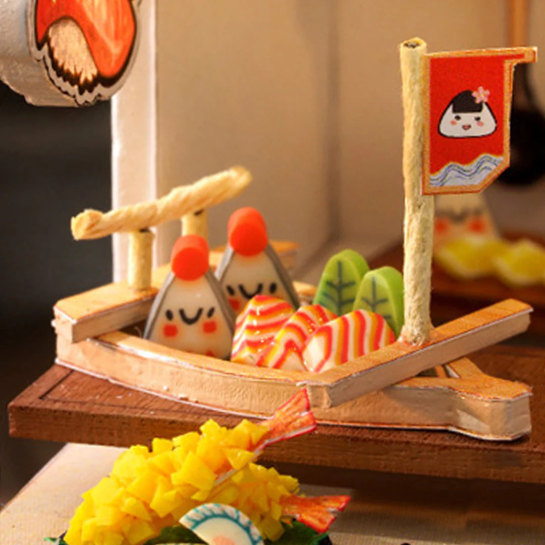 DIY Miniature Revolving Food House With LED Lights