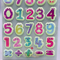 3D Colorful Pattern Number & Symbols Sticker - 1Pc