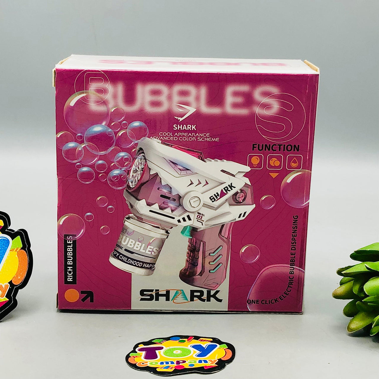 6 Holes Mini Shark Colorful Bubble Gun