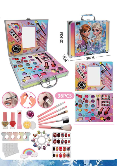 36Pcs Realistic Frozen Makeup Briefcase
