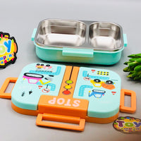 600ml Kids Traffic Themed Stainless Steel Lunch Box