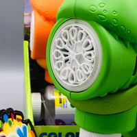 12 Holes Battery Operated Dinosaur Colorful Bubble Gun