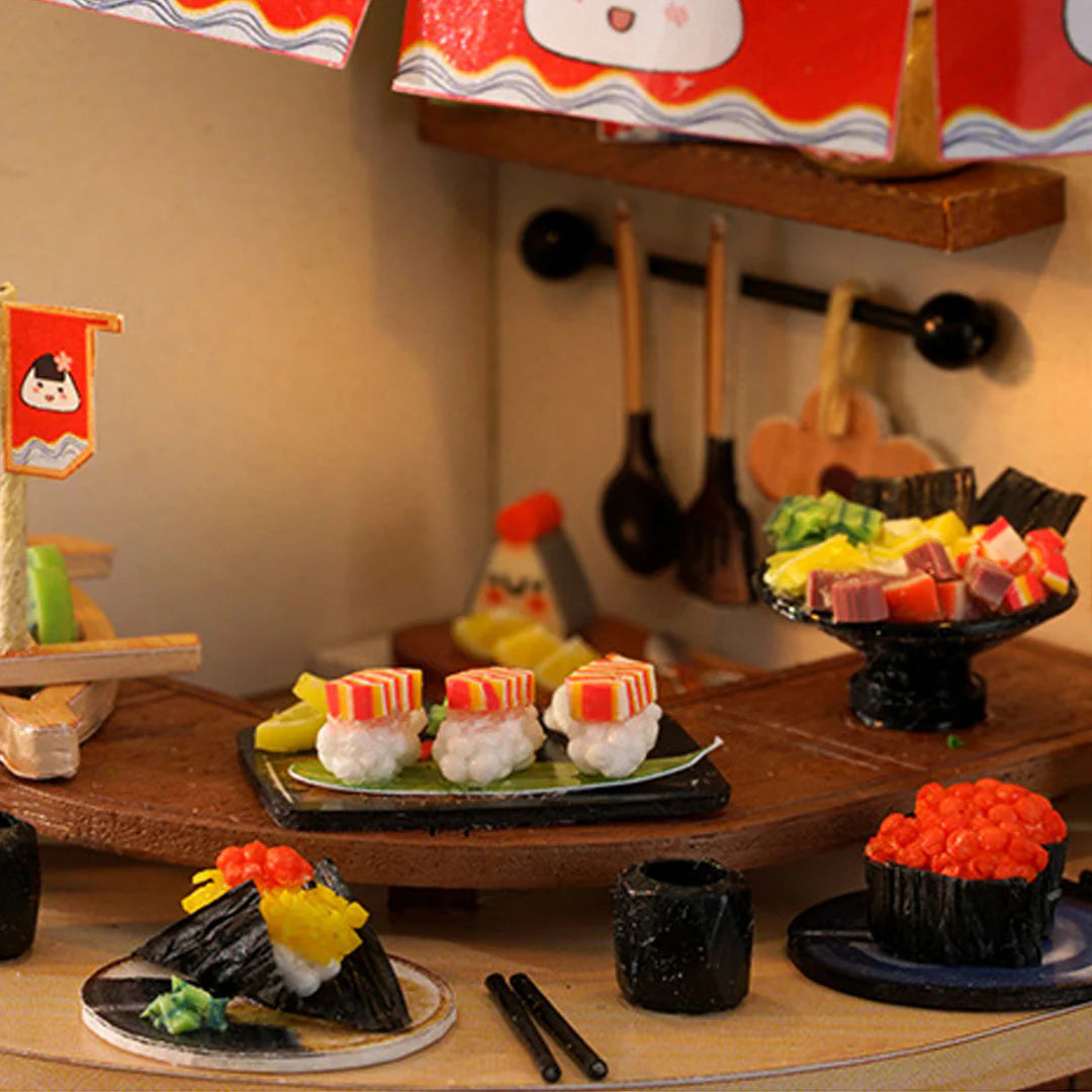 DIY Miniature Revolving Food House With LED Lights