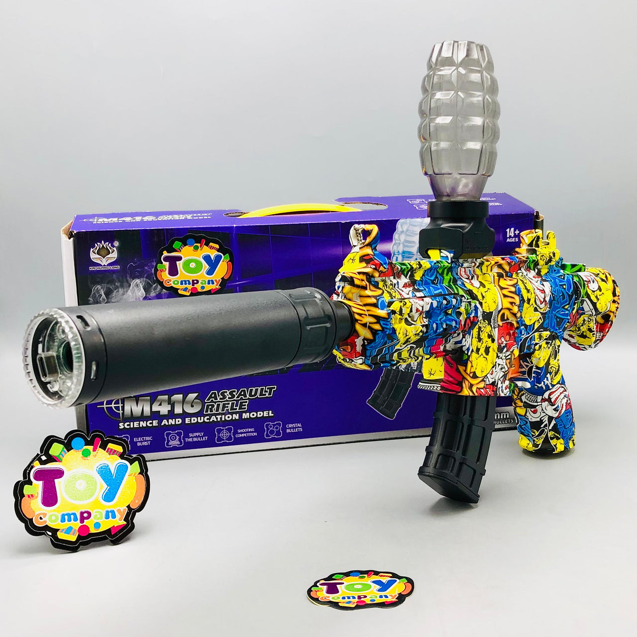 M416 Water Bullet Shooting Gun With Colorful Light Silencer