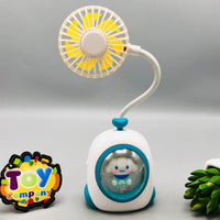 Rechargeable Cartoon Design Flexible Lamp Fan - Assortment
