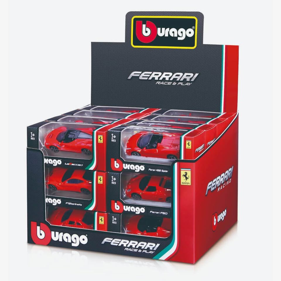 1:64 Bburago Diecast Ferrari Race & Play - Assortment