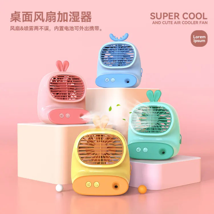 2 in 1 Rechargeable Mini Desktop Spray Fan