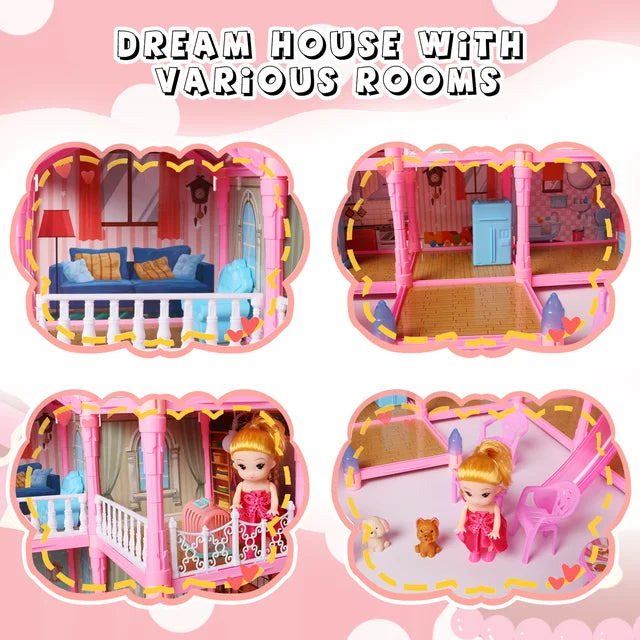 374Pcs L.O.L Villa Doll House Play Set