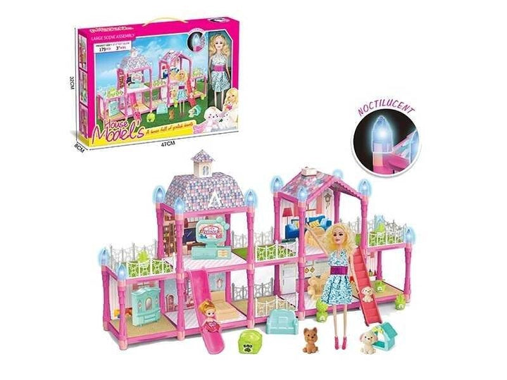 179Pcs DIY Villa Doll House Model For Girls