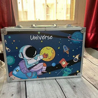 145Pcs Premium Space Themed Kids Painting Kit Briefcase