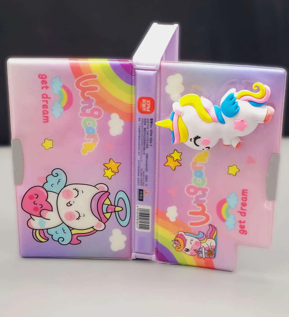 Unicorn Double Sided Geometry Box With Dual Sharpener