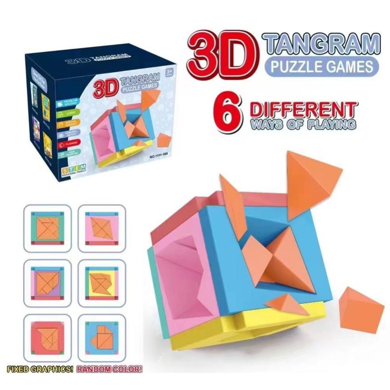 3D Tangram Puzzle Cube Game