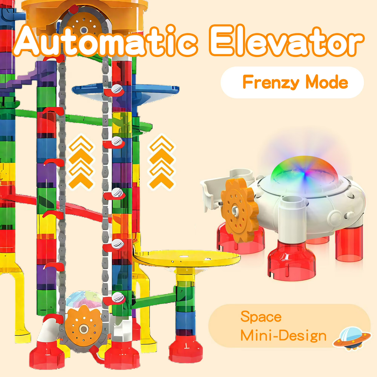 DIY 3D Space Marble Run Roller Coaster Building Blocks