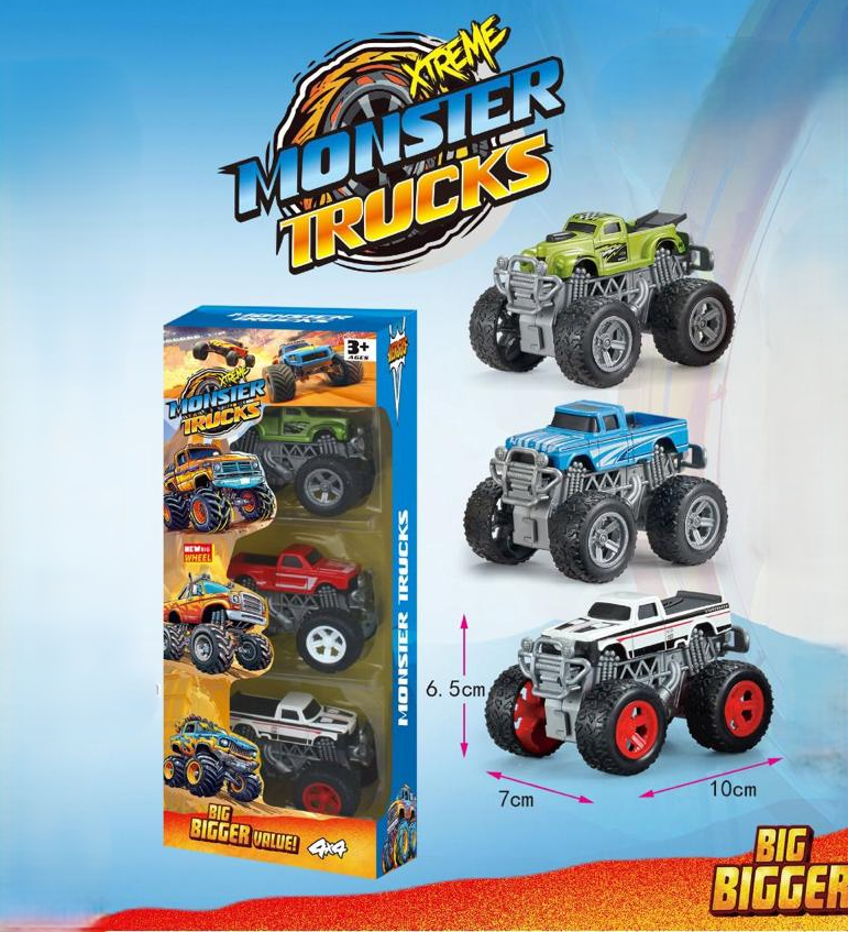 3Pcs ABS Inertial Monster Truck Set