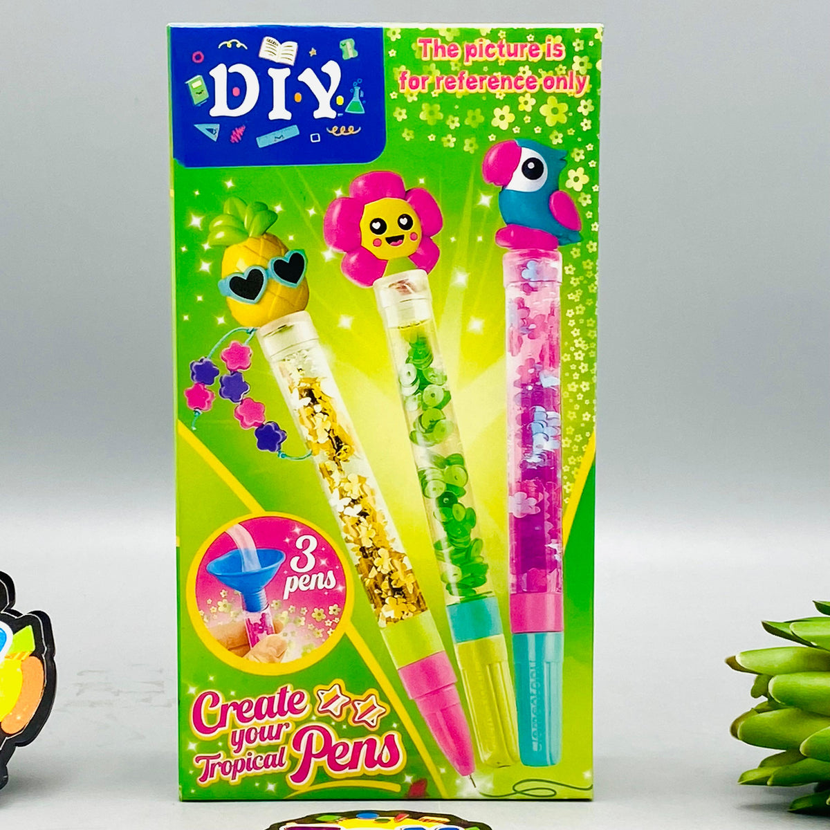 3Pcs DIY Kids Tropical Pens
