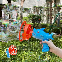 Battery Operated Shark Themed Colorful Bubble Gun