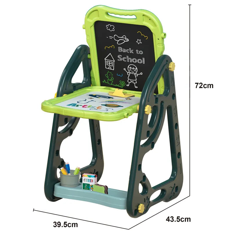 Multi-functional Artistic Drawing Board With Stool - Green