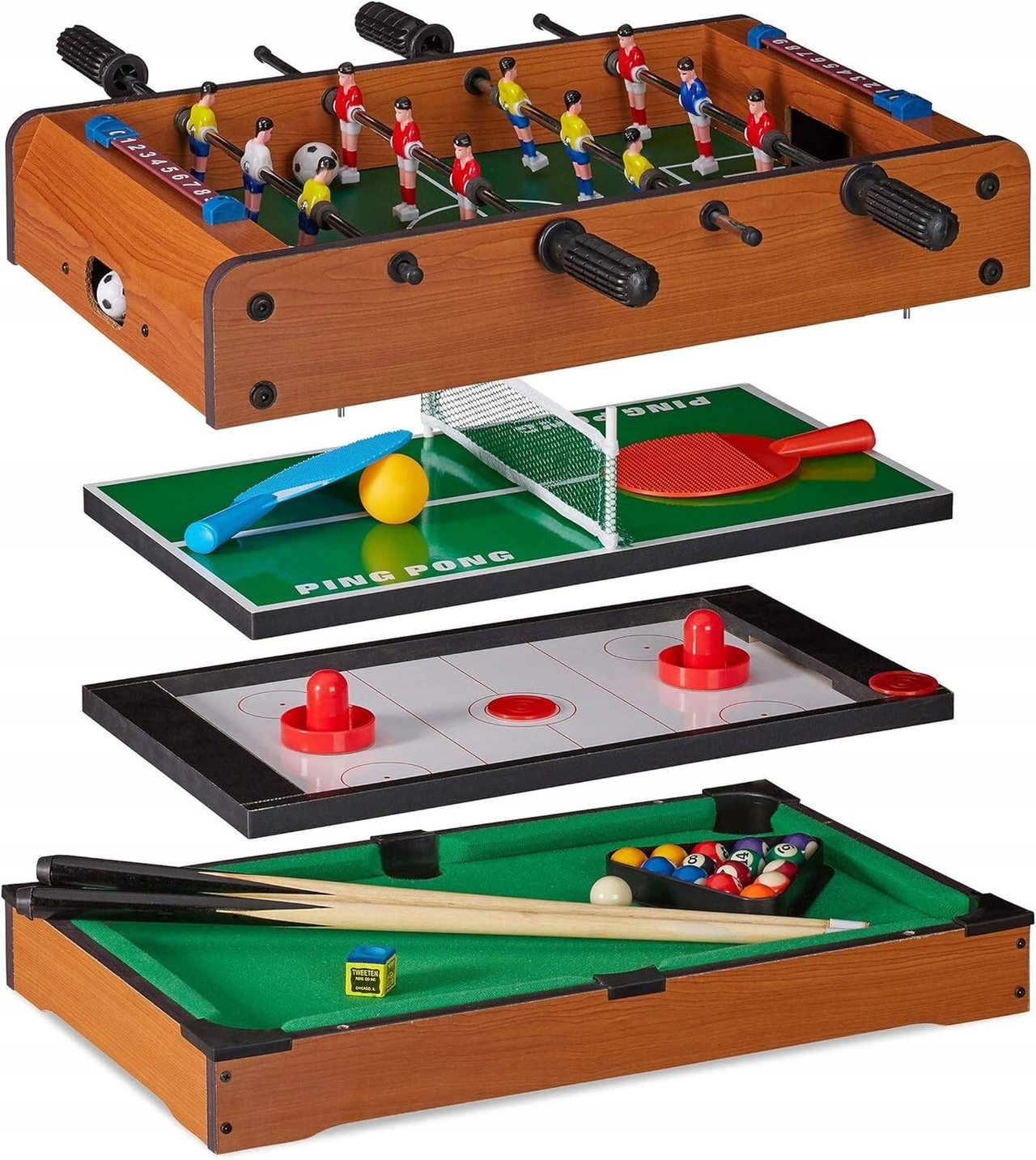 4in1 Wooden Multi-Game Foosball Table Set