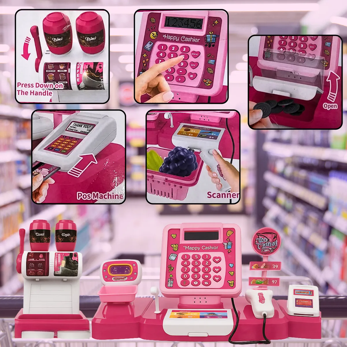 Girls Hamburger Cash Register Toy With Sound