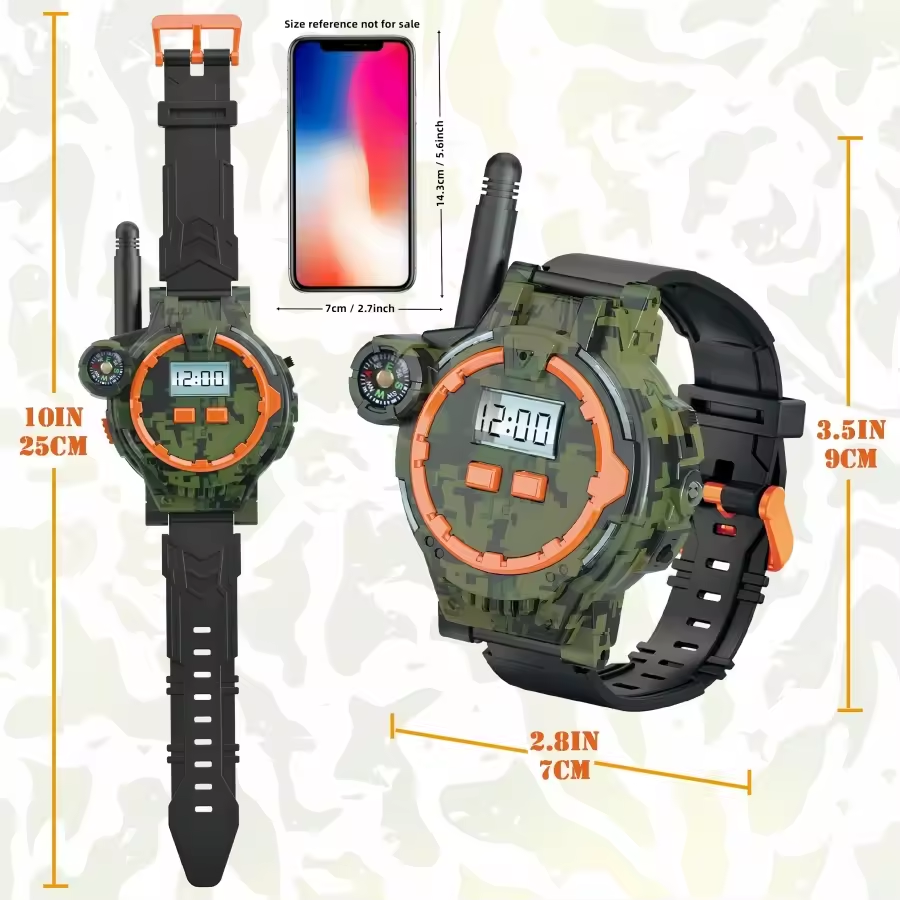 2Pcs Electric Military Walkie Talkie Watch