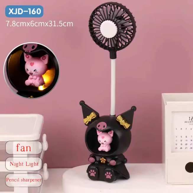 Kuromi Flexible Table Fan With Sharpener
