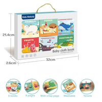 Premium Montessori Educational Cloth Book - 6Pcs