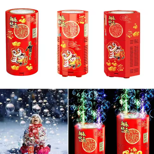 Rechargeable Colorful Fireworks Bubble Machine