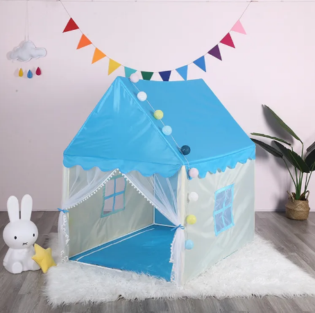 Kids Castle Play Tent House 125x98x130cm - Blue