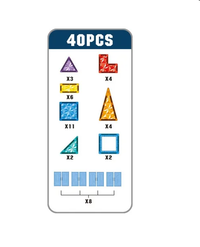 40Pcs Magnetic Tiles Building Blocks